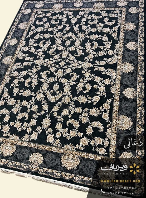 فرش طرح پاییز 700 شانه تراکم 2550 ذغالی